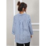 Camisa Monica Linho Italiano Azul Hortência