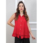 Regata Alicia Linho Italiano Vermelho