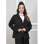 Blazer Daniele Linho Italiano Preto