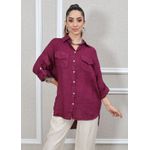 Camisa Clássica Linho Italiano Bordô