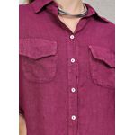 Camisa Clássica Linho Italiano Bordô