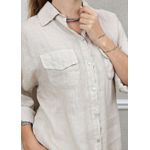 Camisa Clássica Linho Italiano Bege