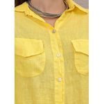 Camisa Clássica Linho Italiano Amarelo 