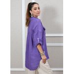 Camisa Clássica Linho Italiano Roxa