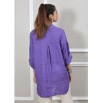 Camisa Clássica Linho Italiano Roxa