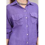 Camisa Clássica Linho Italiano Roxa