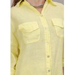 Camisa Clássica Linho Italiano Amarelo Mantega