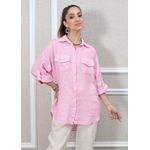 Camisa Clássica Linho Italiano Rosa Bebe