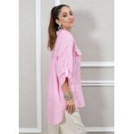 Camisa Clássica Linho Italiano Rosa Bebe