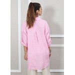 Camisa Clássica Linho Italiano Rosa Bebe