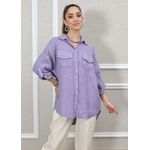 Camisa Clássica Linho Italiano Lilás