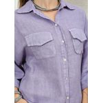 Camisa Clássica Linho Italiano Lilás