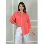 Camisa Clássica Linho Italiano Coral