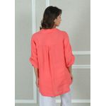 Camisa Clássica Linho Italiano Coral