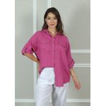 Camisa Clássica Linho Italiano Magenta
