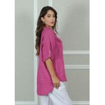 Camisa Clássica Linho Italiano Magenta