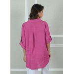 Camisa Clássica Linho Italiano Magenta