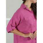 Camisa Clássica Linho Italiano Magenta
