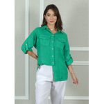 Camisa Clássica Linho Italiano Verde Bandeira