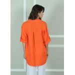 Camisa Clássica Linho Italiano Laranja