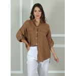 Camisa Clássica Linho Italiano Chocolate