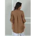 Camisa Clássica Linho Italiano Chocolate
