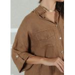 Camisa Clássica Linho Italiano Chocolate