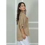 Camisa Clássica Linho Italiano Caramelo