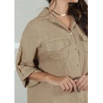 Camisa Clássica Linho Italiano Caramelo