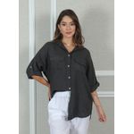 Camisa Clássica Linho Italiano Chumbo