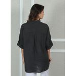 Camisa Clássica Linho Italiano Chumbo