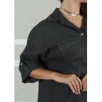 Camisa Clássica Linho Italiano Chumbo