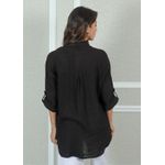 Camisa Clássica Linho Italiano Preta
