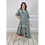 Chemise Tati Linho Italiano Verde Militar