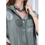 Chemise Tati Linho Italiano Verde Militar