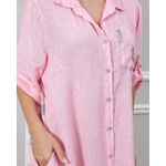 Chemise Melanie Linho Italiano Rosa Chiclete 