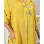 Chemise Melanie Linho Italiano Mostarda 