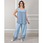 Conjunto Cora Linho Italiano Azul Hortência