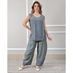 Conjunto Cora Linho Italiano Chumbo 
