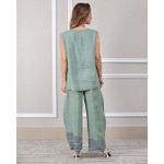 Conjunto Cora Linho Italiano Verde Menta 
