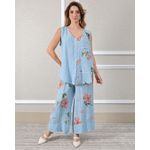 Conjunto Marisol Linho Italiano Azul Hortência 