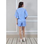 Conjunto Marcela Linho Italiano Azul Hortência 