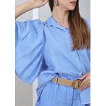 Conjunto Marcela Linho Italiano Azul Hortência 