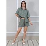 Conjunto Marcela Linho Italiano Verde Militar