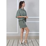 Conjunto Marcela Linho Italiano Verde Militar
