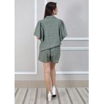 Conjunto Marcela Linho Italiano Verde Militar