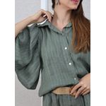 Conjunto Marcela Linho Italiano Verde Militar