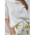 Conjunto Julia Linho Italiano Coleção Positano Creme