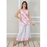 Conjunto Matilde Linho Italiano Branco/Rosa
