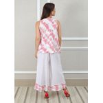 Conjunto Matilde Linho Italiano Branco/Rosa